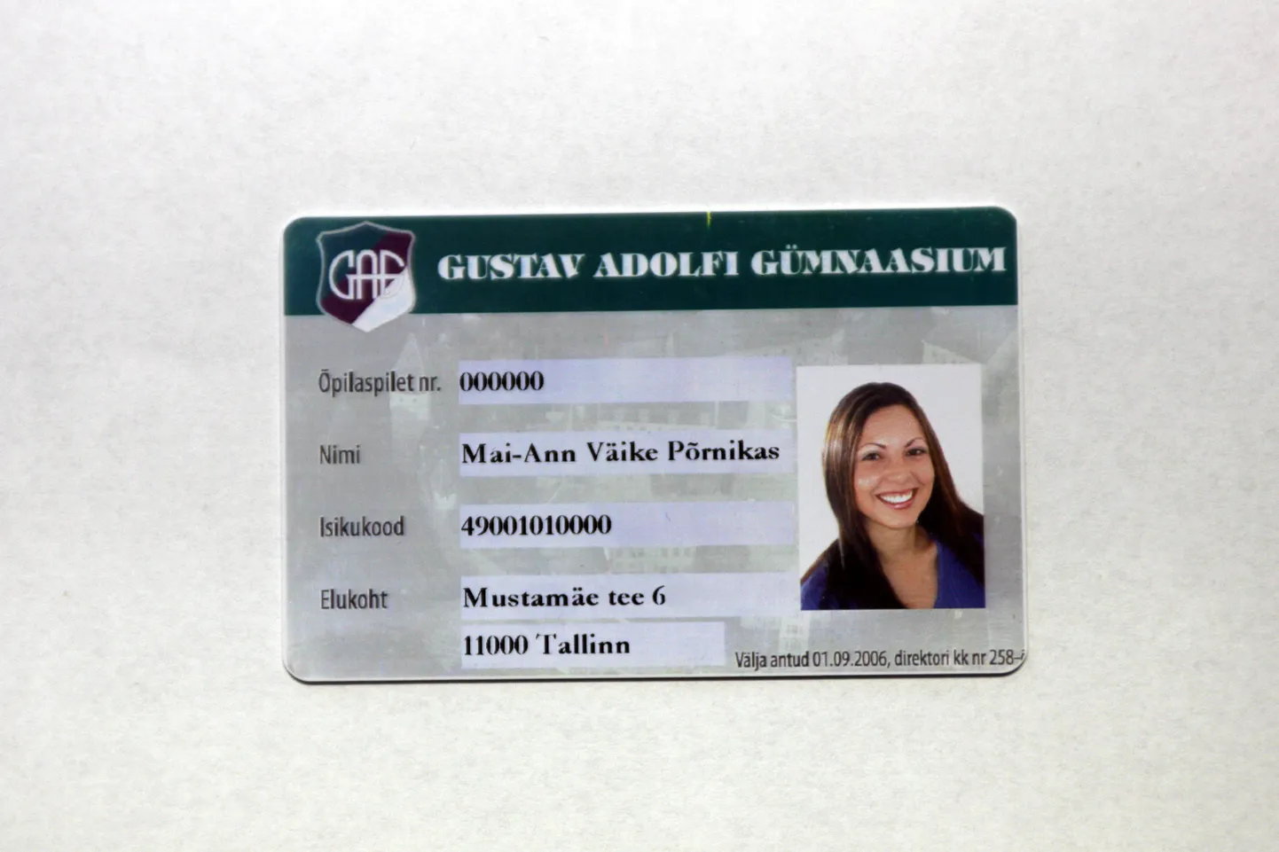 Tallinnas on e-õpilaspilet kasutusel Gustav Adolfi gümnaasiumis.