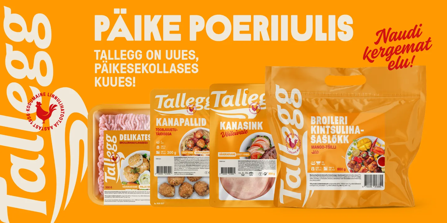 Talleggi uute pakendite reklaam.