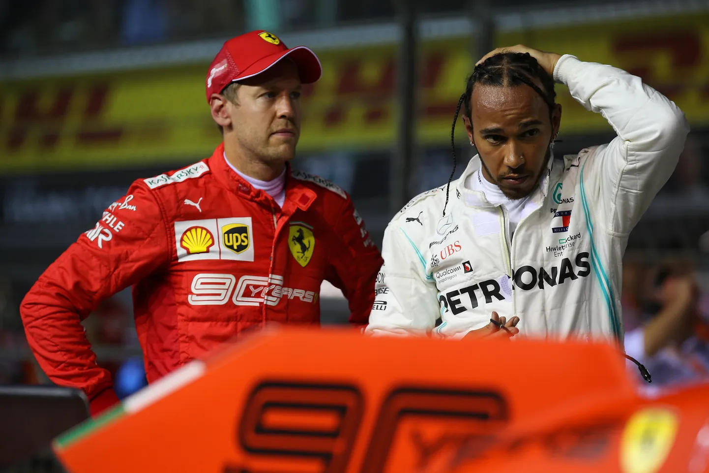 Sebastian Vettel (vasakul) ja Lewis Hamilton.