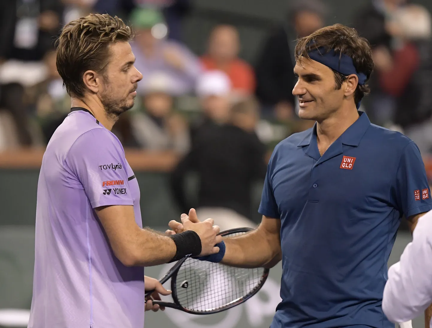 Indian Wells: Stan Wawrinka õnnitleb kaasmaalast Roger Federeri.