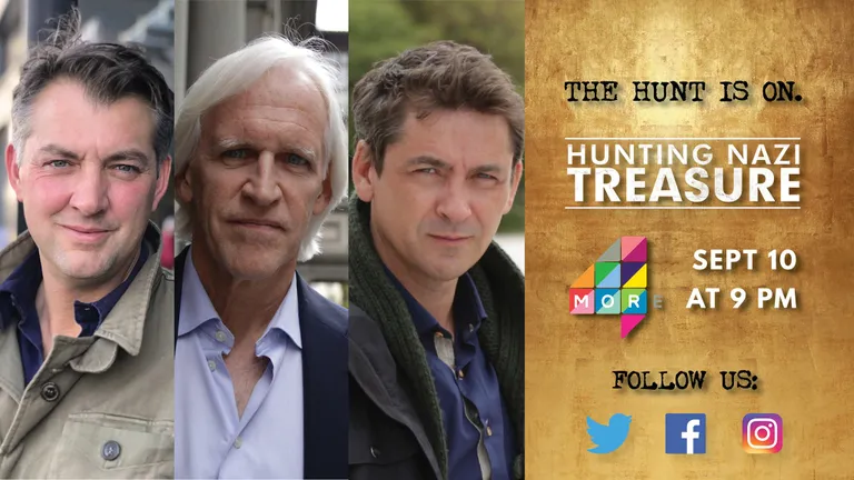 James Holland (vasakul), Robert Edsel ja Conor Woodman