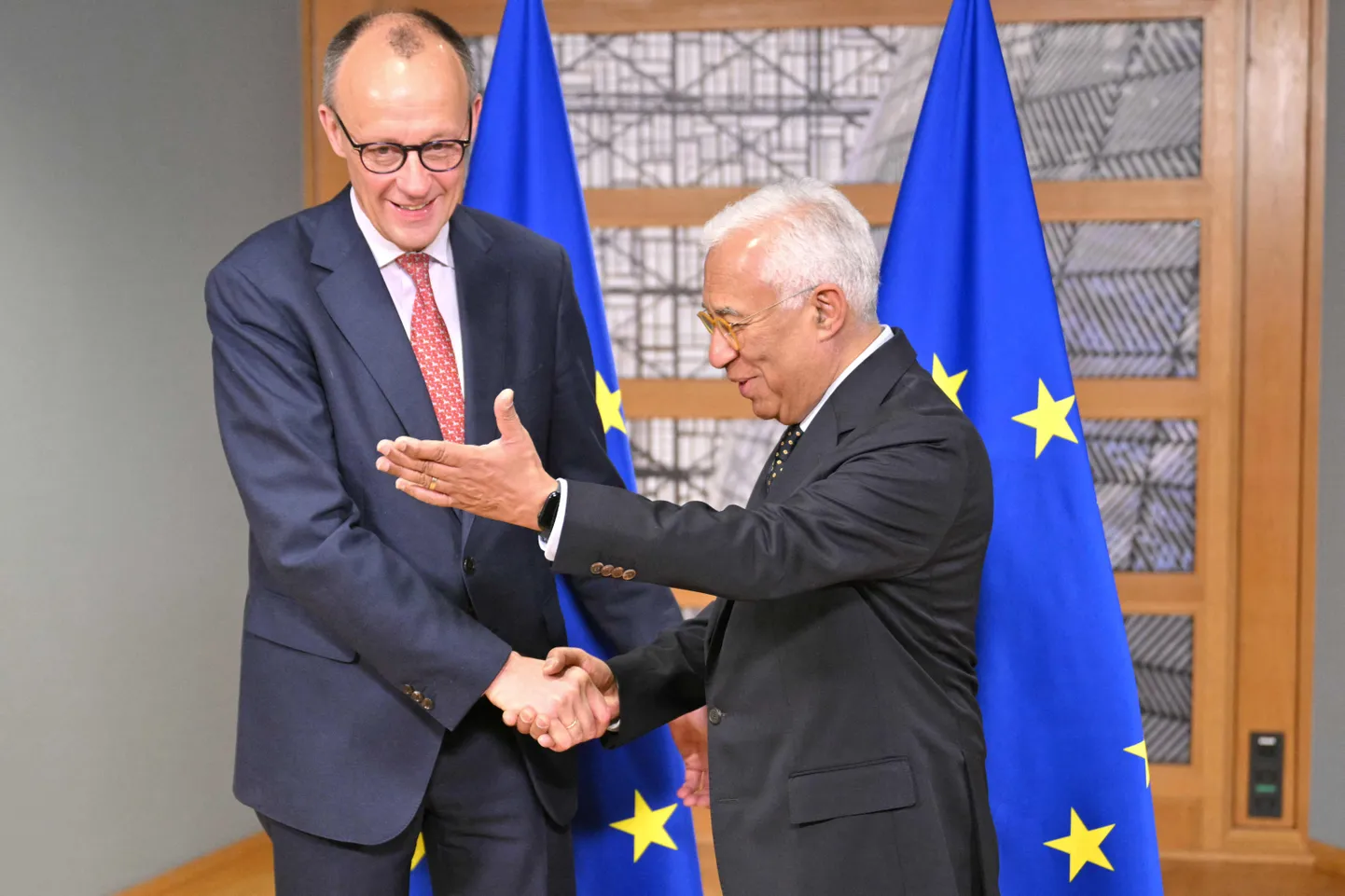 Euroopa Ülemkogu alaline eesistuja António Costa ja Saksamaa tõenäoline uus kantsler Friedrich Merz.