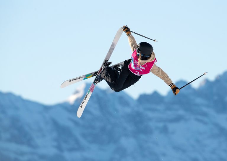 Kelly Sildaru näitamas oma oskusi noorte olümpiamängudel 18. jaanuaril. 