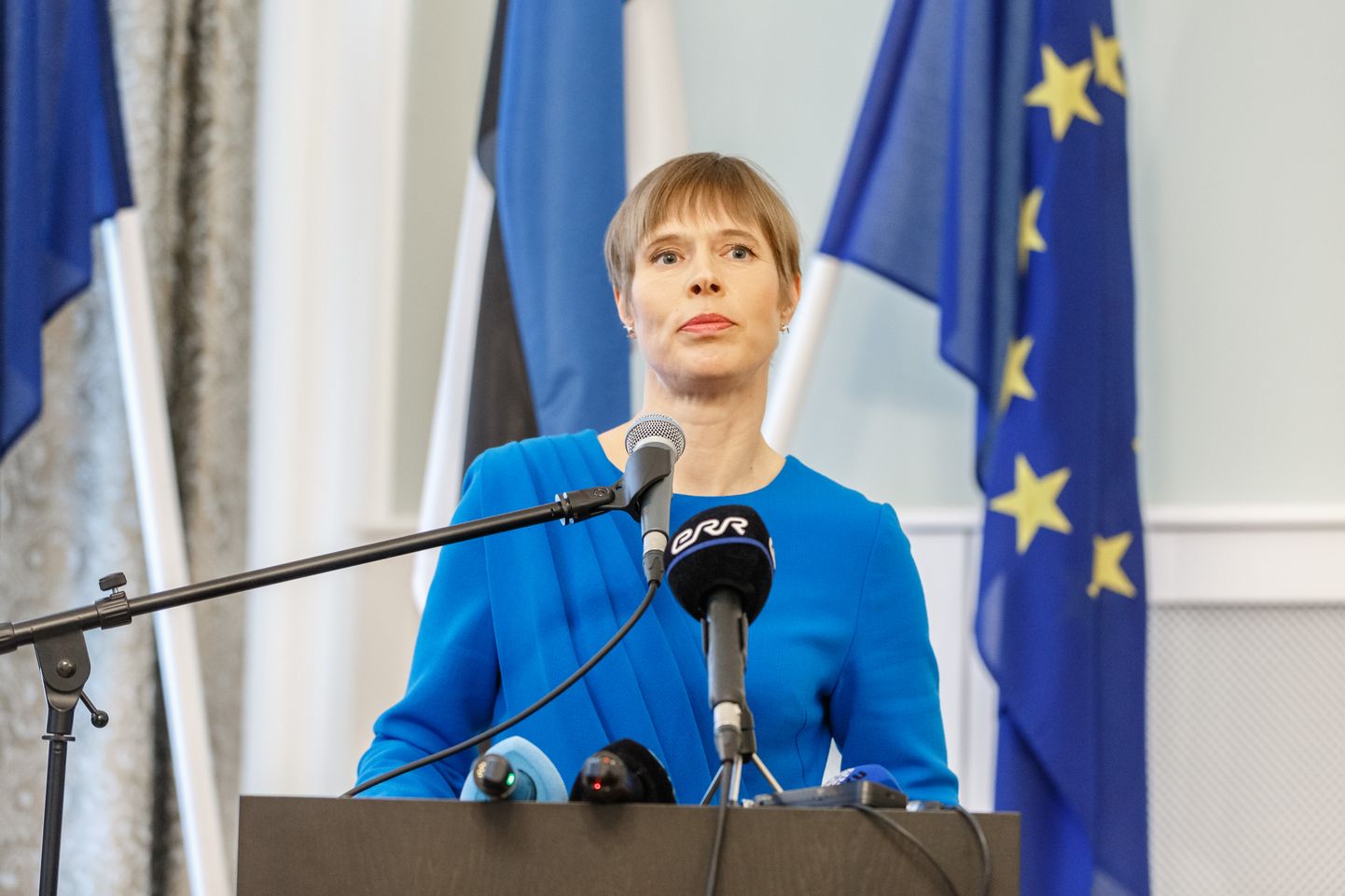 Presidendi Kersti Kaljulaidi pressikonverents Eesti Suursatkonnas Moskvas