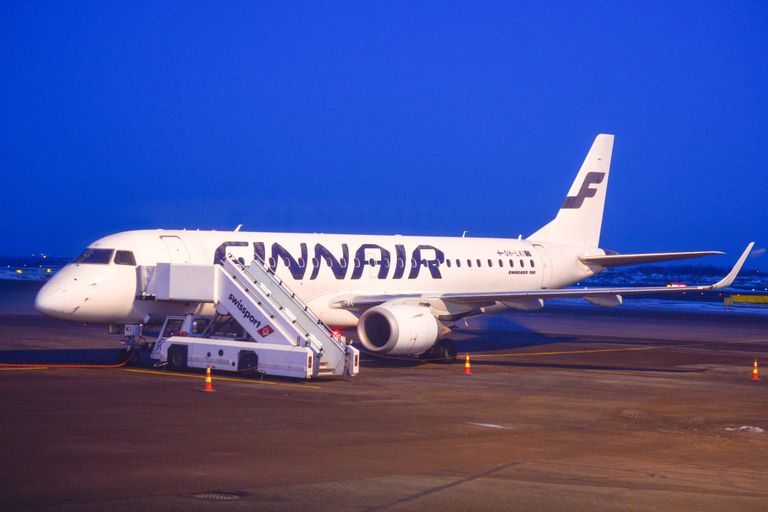 Finnairi lennuk Vantaa lennujaamas.
