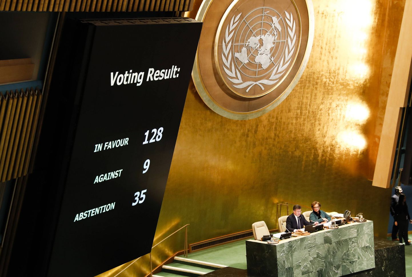 Eilne hääletus ÜRO peaassamblees.