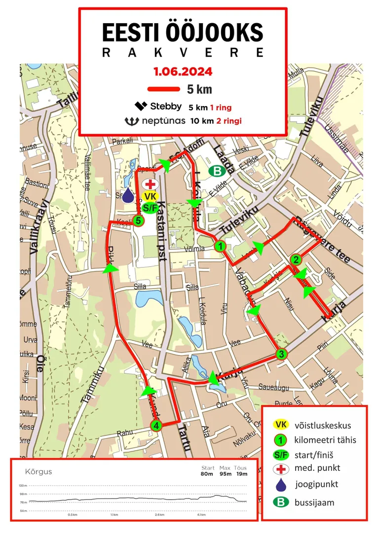 Ööjooks kulgeb Rakvere linna tänavatel.