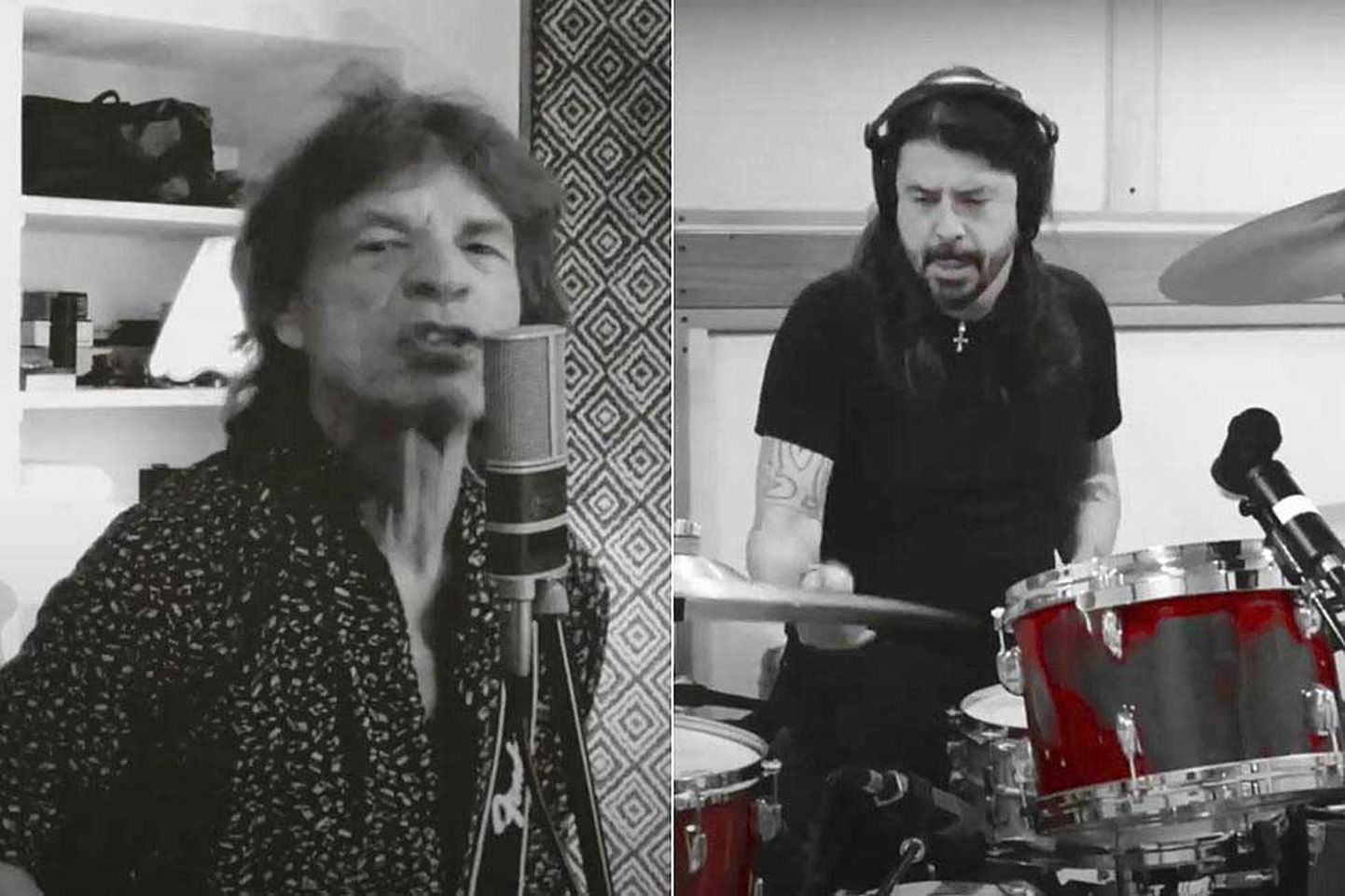 Miks Džegers (Rolling Stones) un Deivs Grols (Foo Fighters)