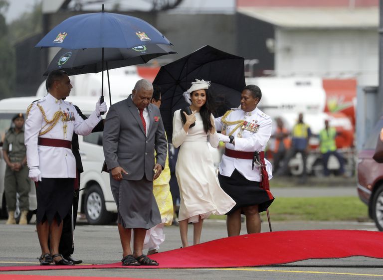 Prints Harry ja Sussexi hertsoginna Meghan Fidži pealinnas Suvas toimunud vastuvõtutseremoonial, kus neid võttis vastu Fidži peaminister Frank Bainimarama
