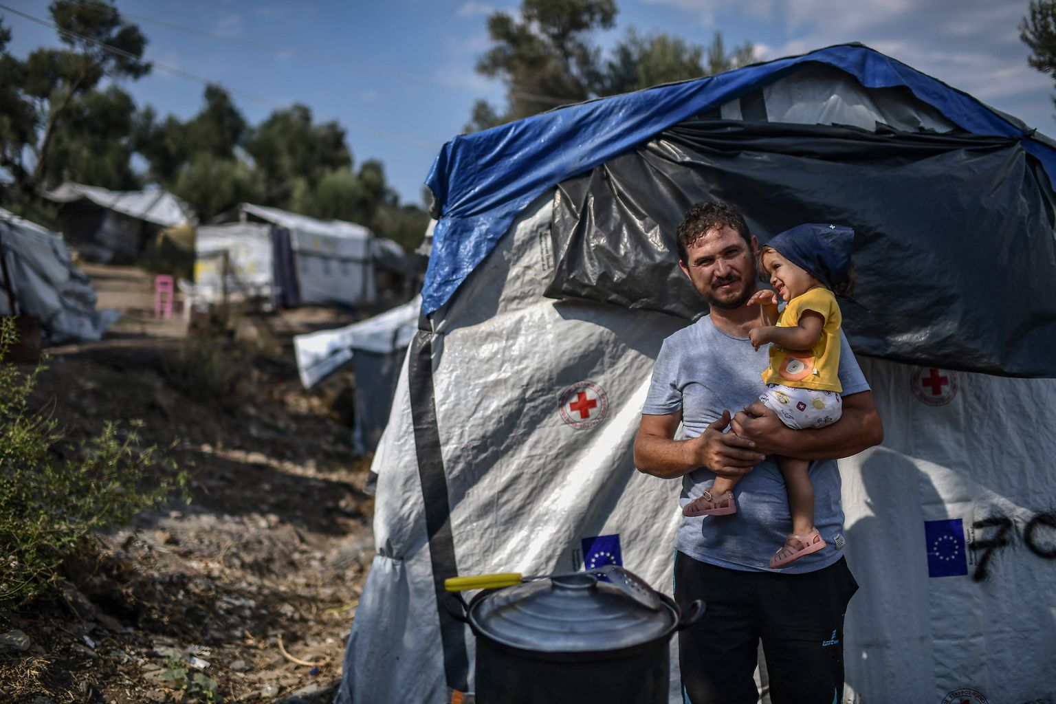 Süüria põgenikud Kreekas Lesbose saarel.