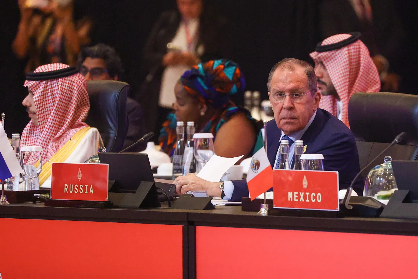 Venemaa välisminister Sergei Lavrov Indoneesias Balil G20 riikide välisministrite kohtumisel.