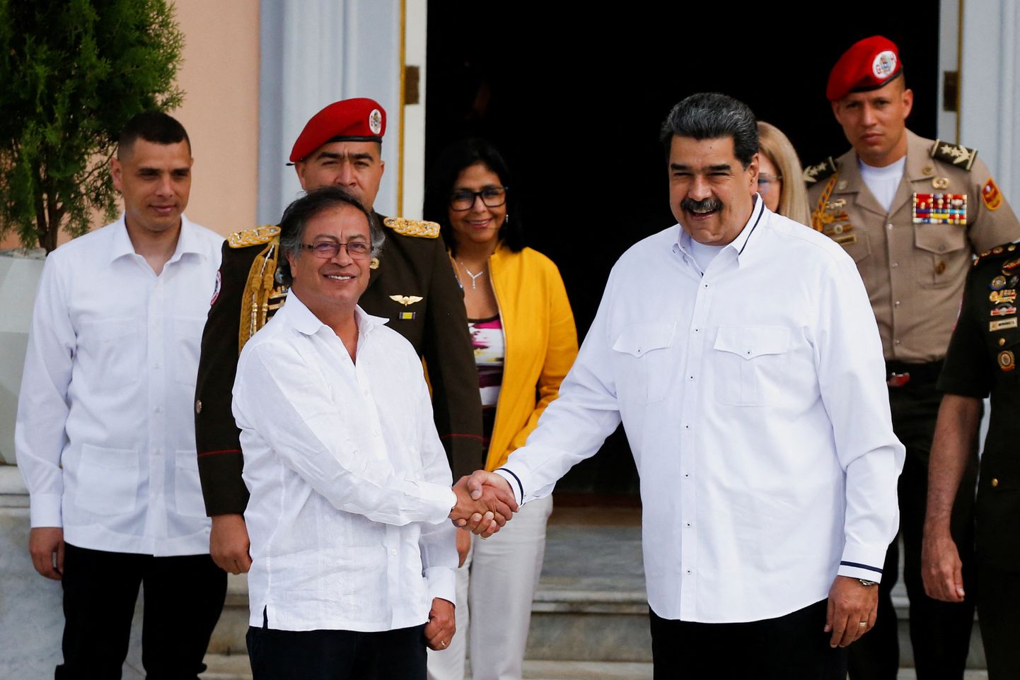 Venezuela president Nicolás Maduro ja tema Colombia kolleeg Gustavo Petro kohtumisel 7. jaanuaril Caracases.