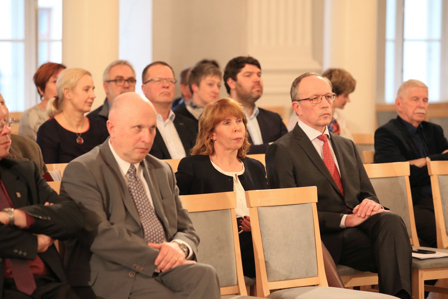 Praegune TÜ rektori kohusetäitja Tõnu Lehtsaar ja rektorikandidaadid Margit Sutrop ja Toomas Asser.