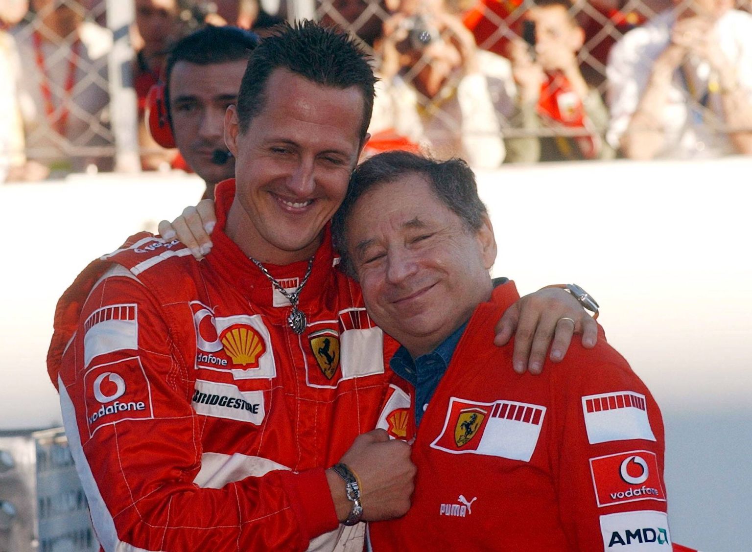 Michael Schumacher (vasakul) koos Jean Todtiga.