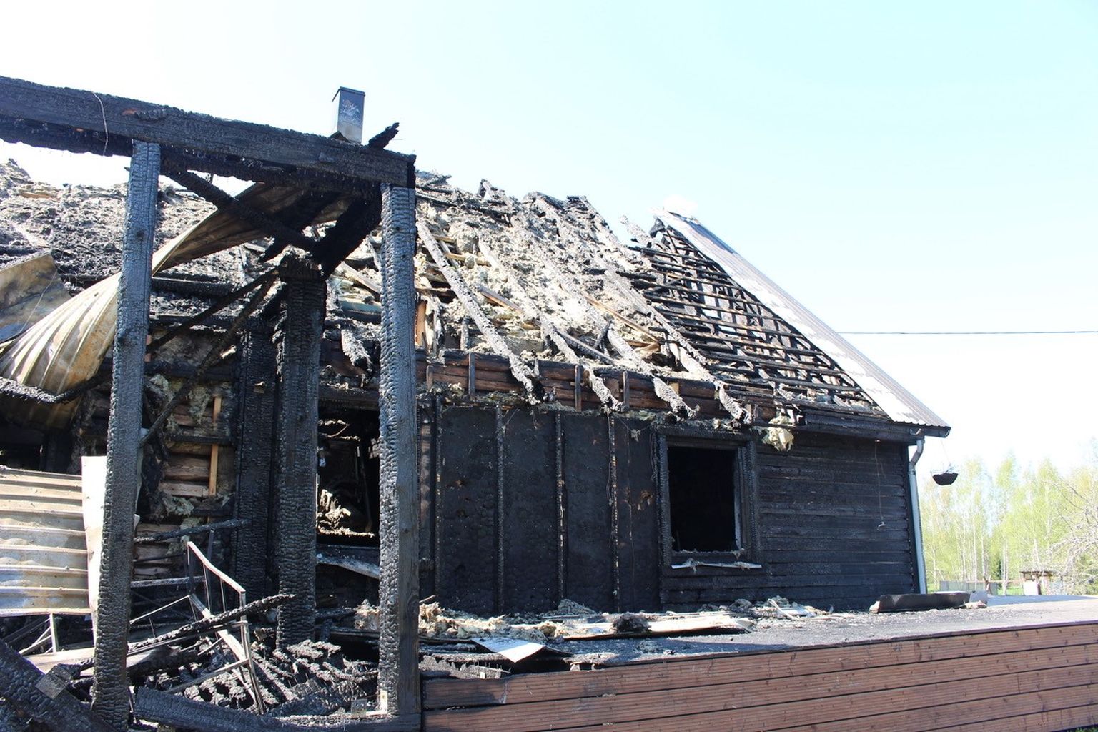 Gaasigrilli plahvatusest hävis Võru vallas Nooska külas olev elumaja.