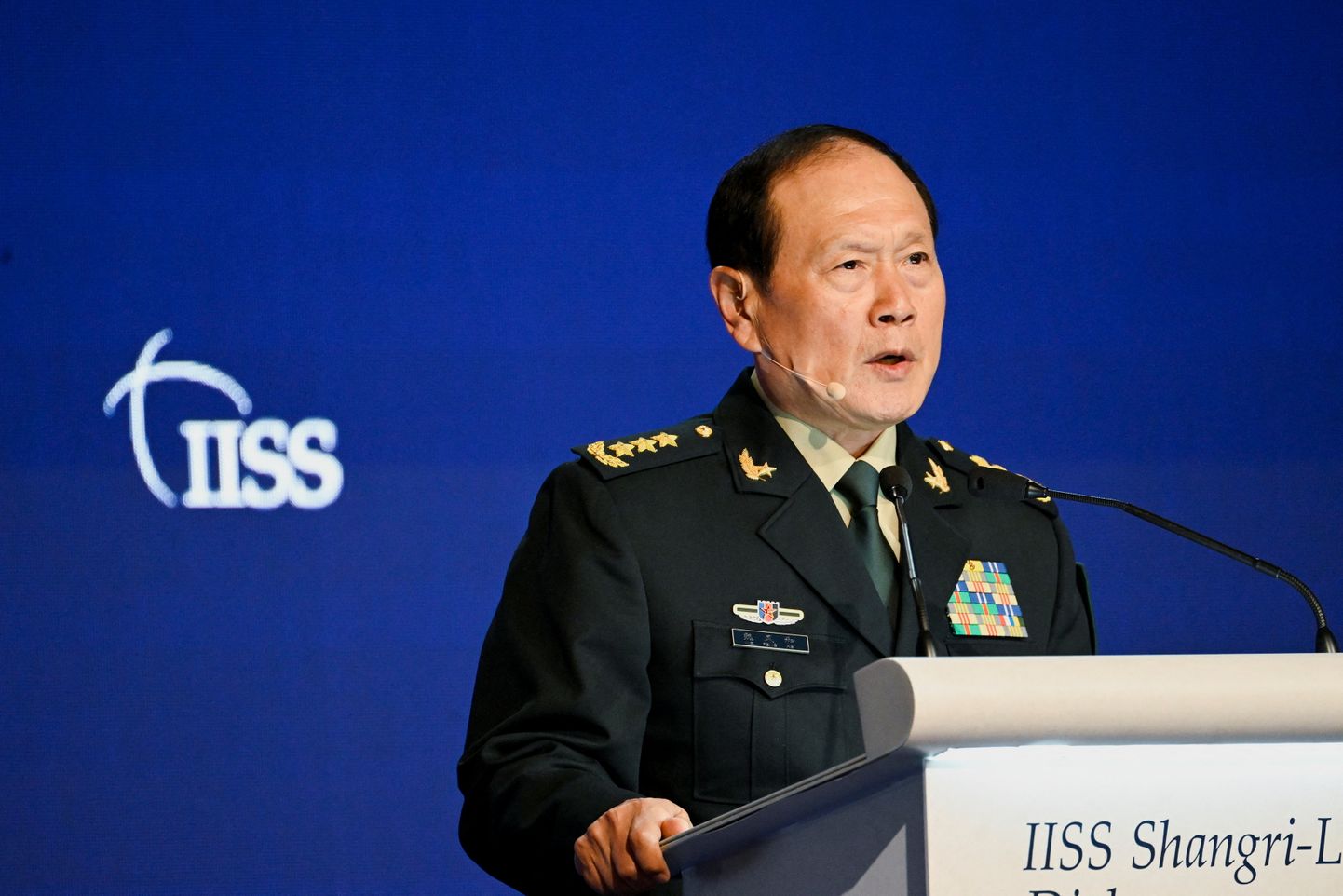 Hiina kaitseminister Wei Fenghe esinemas 19. Shangri-La Dialoogi foorumil Singapuris 12. juunil.