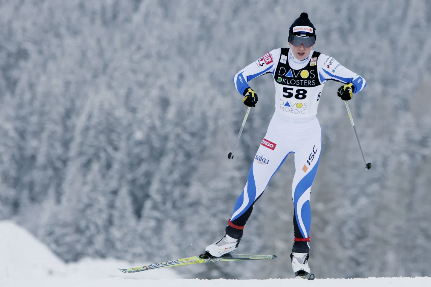 Kristina Šmigun-Vähi Davosi MK-etapil.