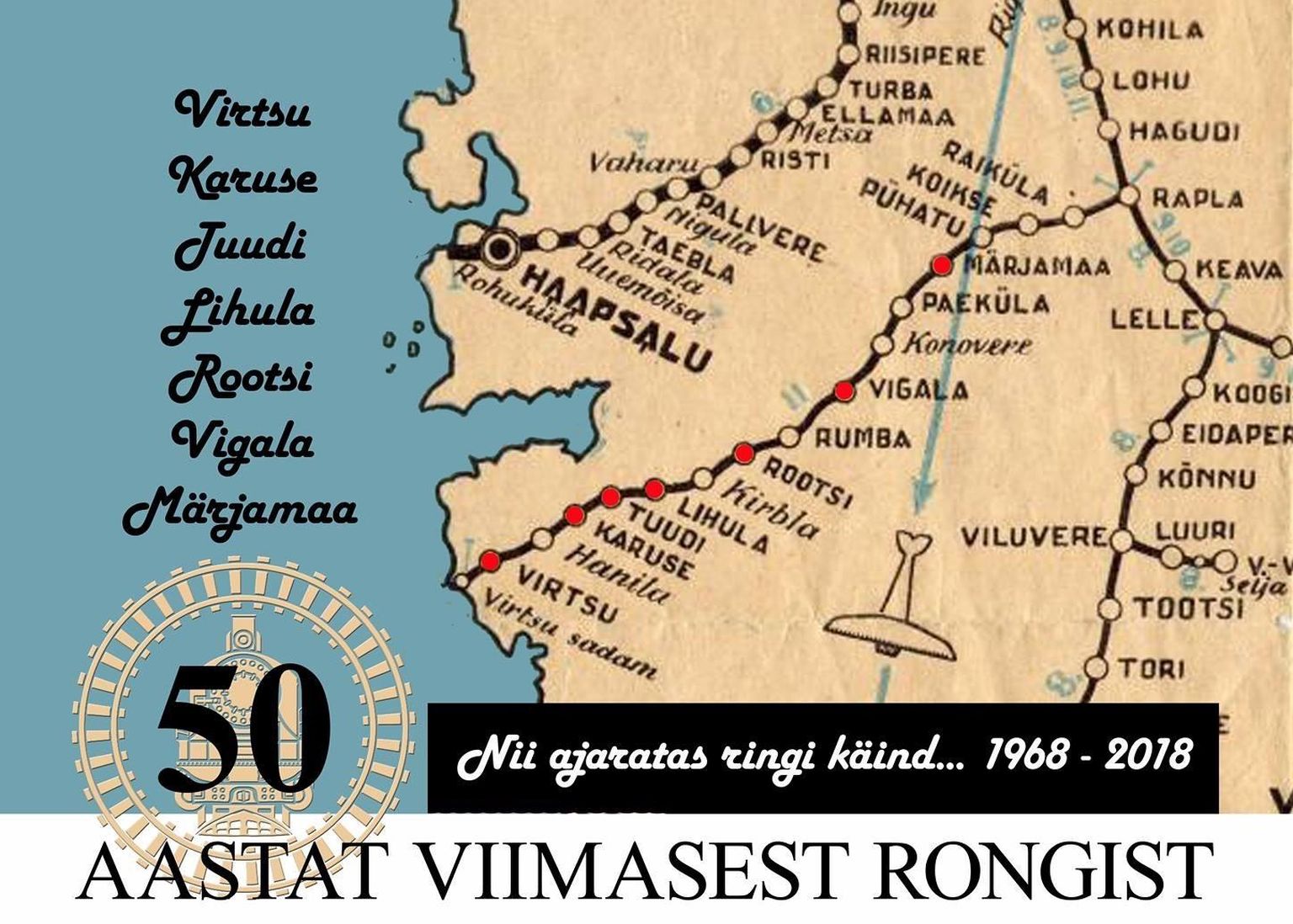 Laupäeval saavad huvilised tutvuda 36 aastat tagasi suletud Virtsu–Rapla kitsarööpmelisele raudteele jäävate jaamahoonetega, vaadata vanu fotosid raudtee ajaloost ja osaleda ekskursioonidel.
