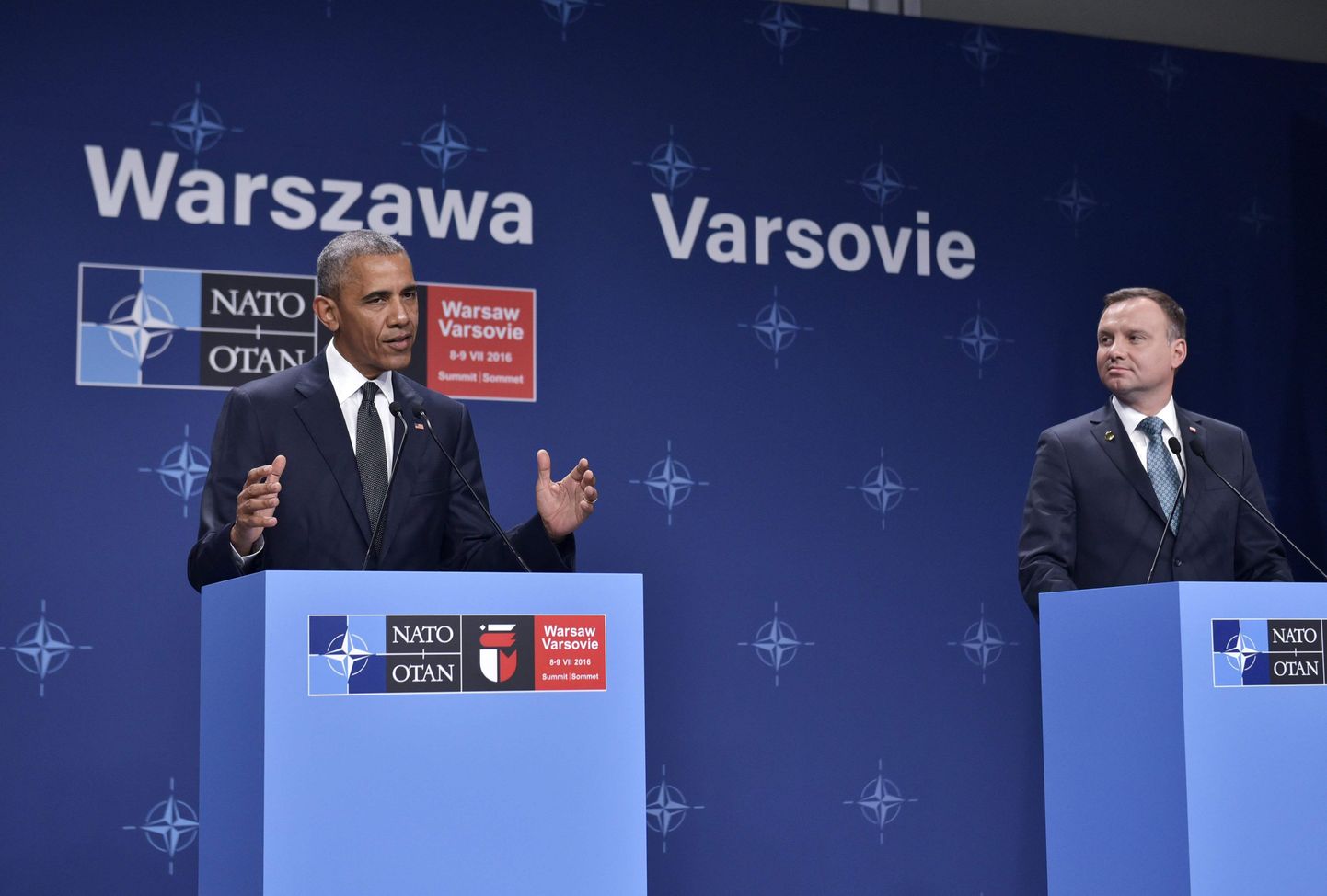 Барак Обама на саммите НАТО в Польше.