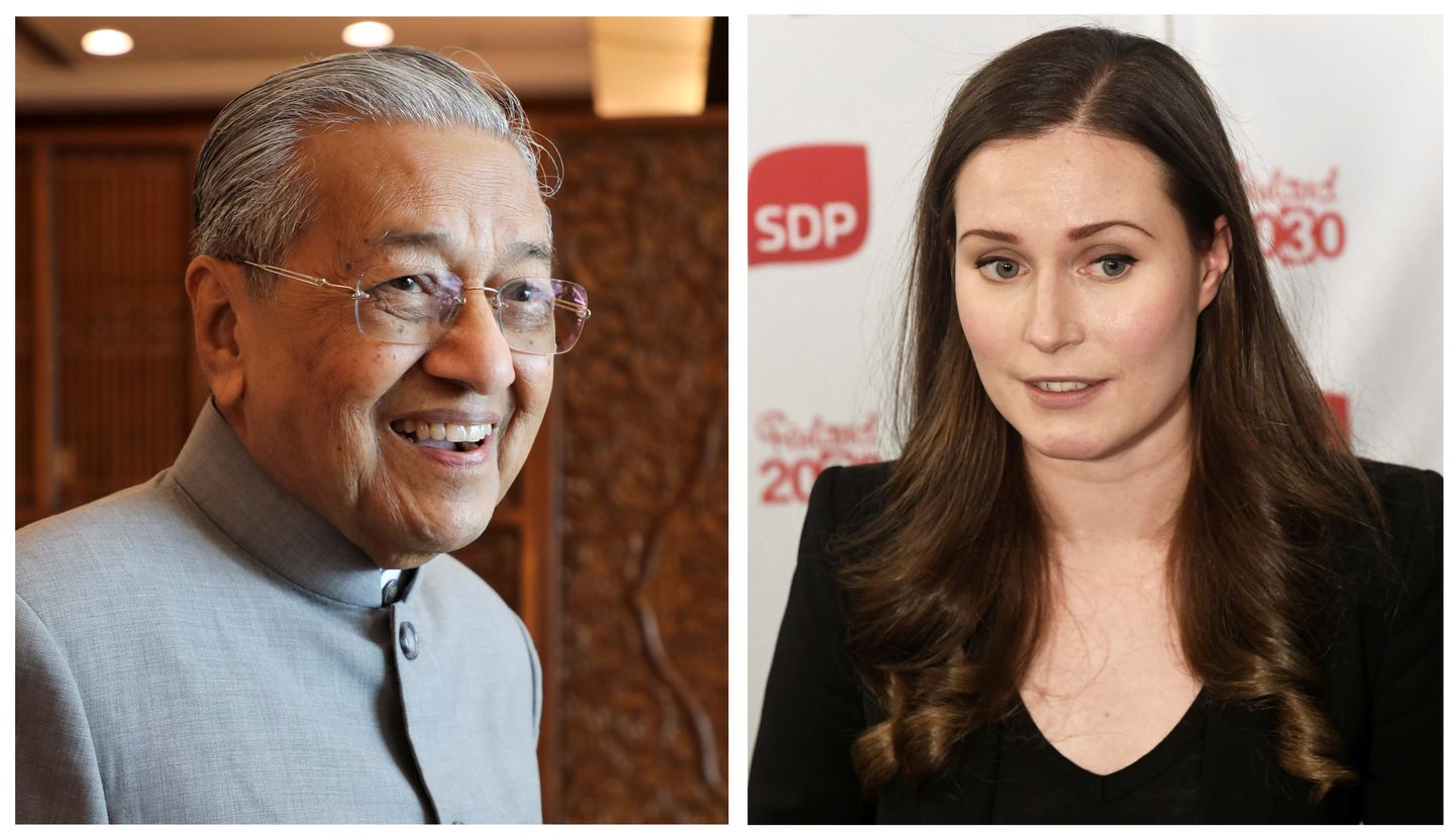 Malaisia peaminister Mahathir Mohamad ja Soome uus peaminister Sanna Marin (paremal)