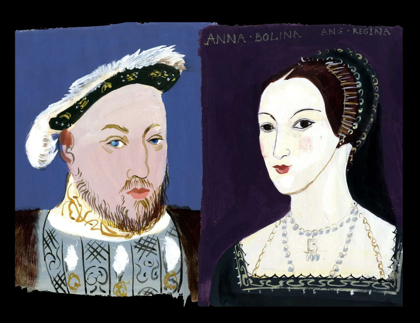 Portreed kuningas Henry VIII-st ja Anne Boleynist.