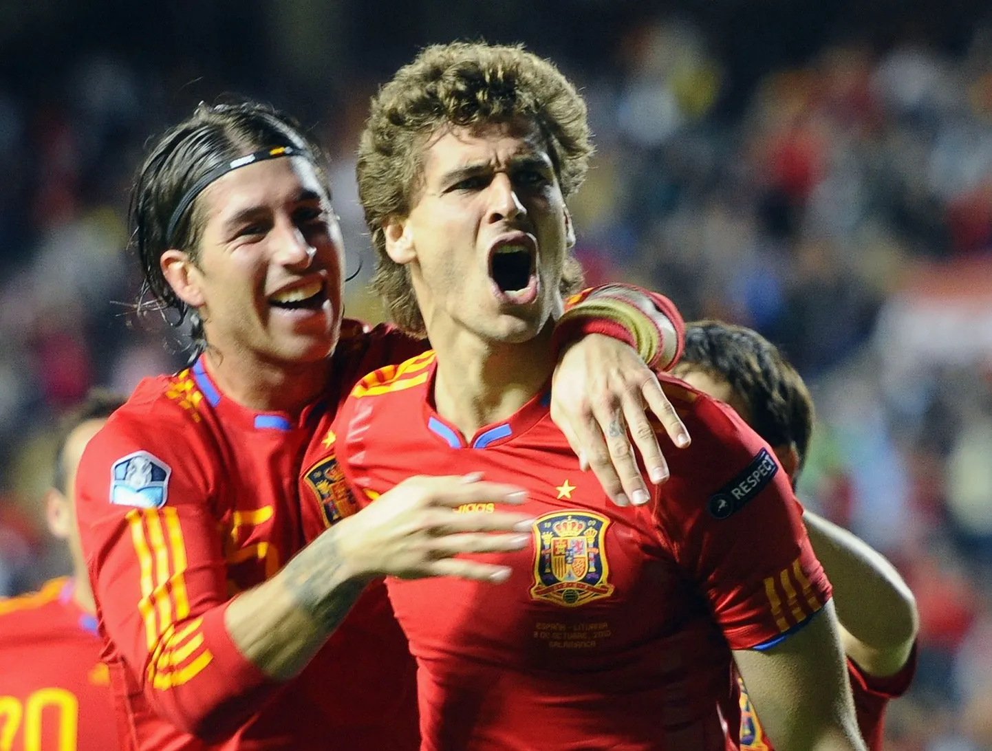 Fernando Llorente (paremal) koos Sergio Ramosega väravat tähistamas.