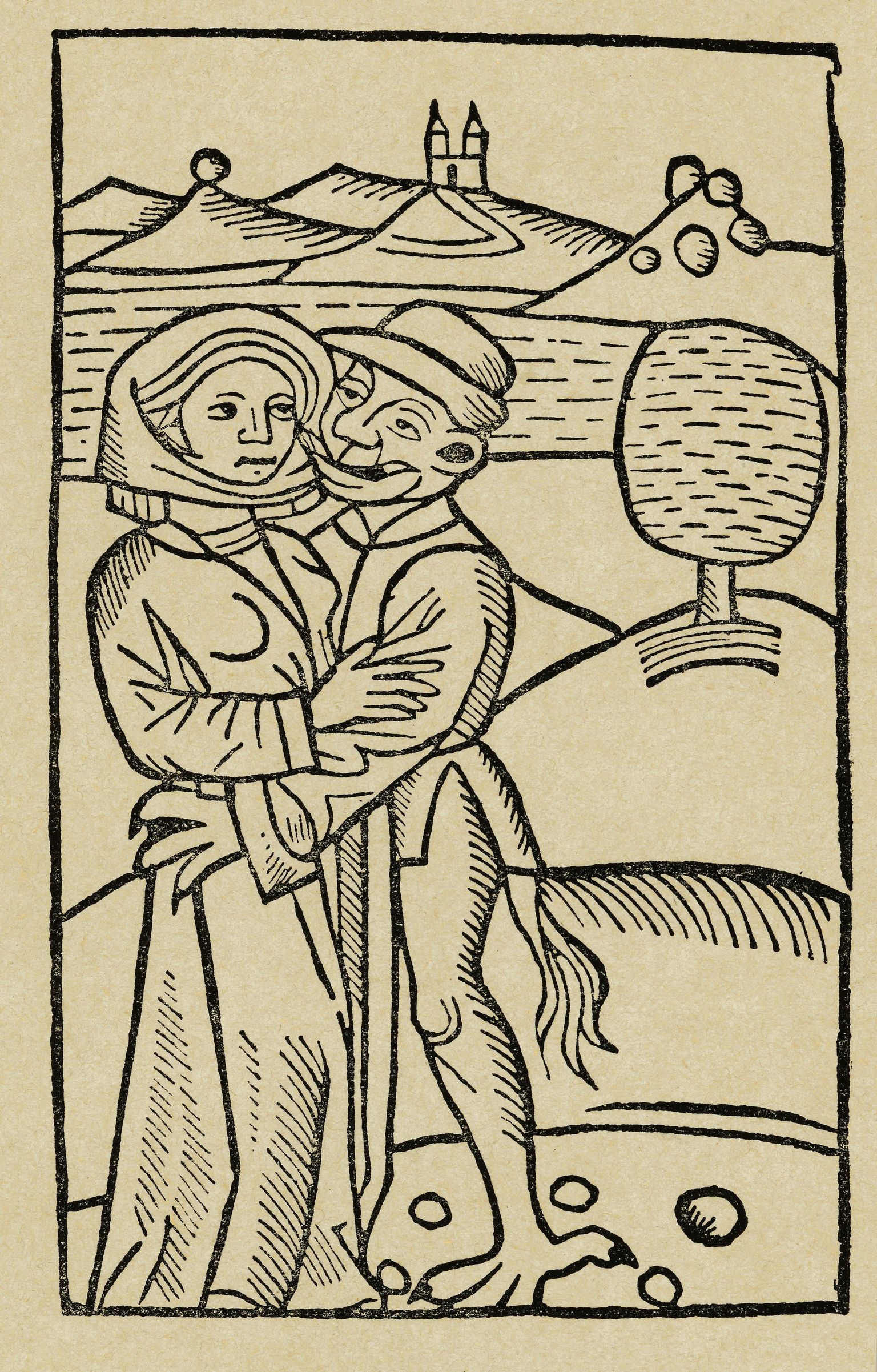 Der Teufel als Buhle /  The Devil as Lover / Saatan armastajana. Ulrich Molitori puitgraveering aastast 1489.