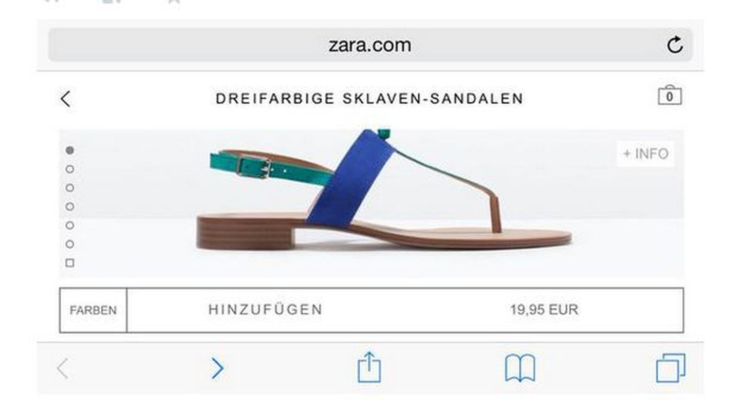 Zara orjasandaale müüdi Saksamaa veebipoes.