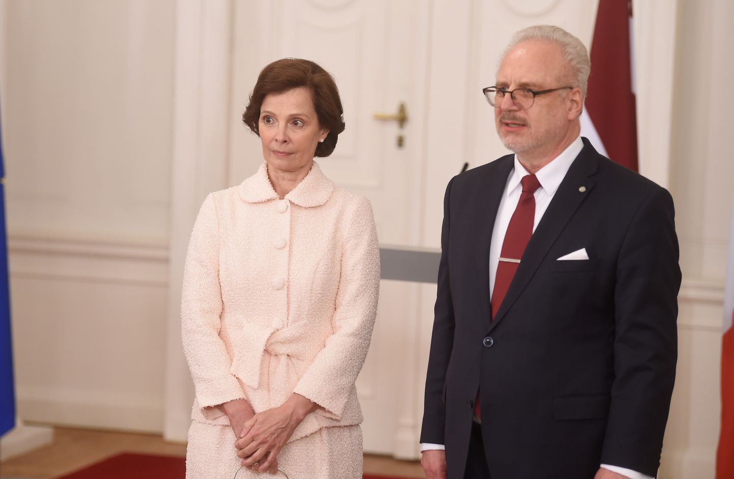 Latvijas prezidents Egils Levits un prezidenta kundze Andra Levite