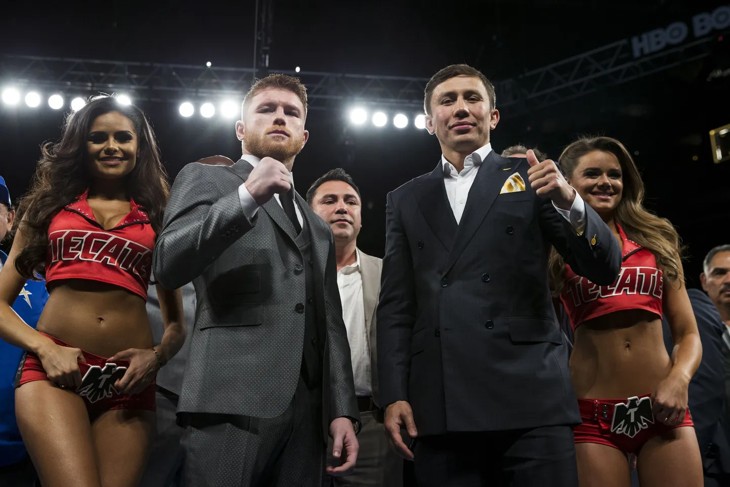 Saul «Canelo» Alvarez (vasakul) ning Gennady Golovkin lasevad septembris omavahel rusikad käiku.