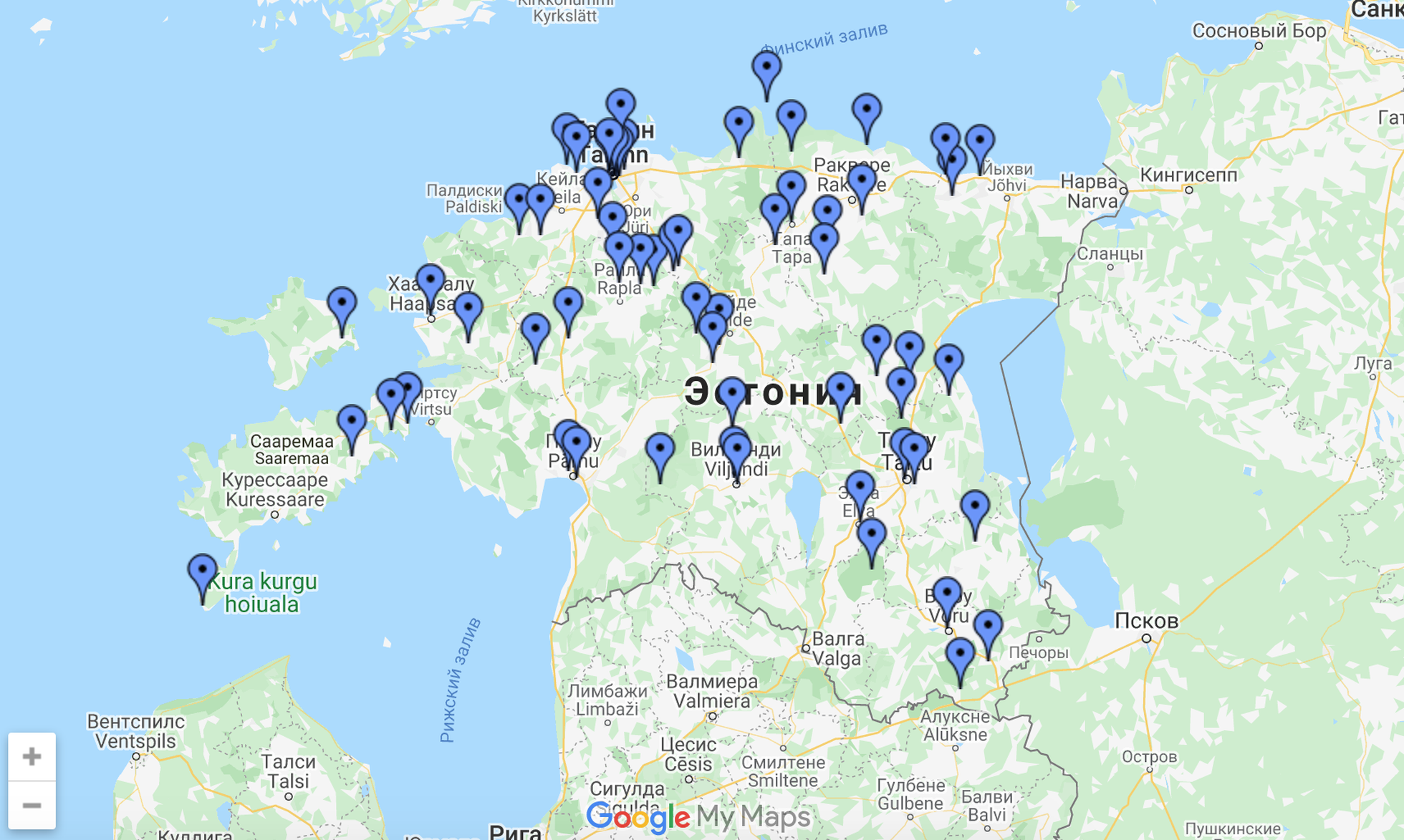 Форум эстонских охотников за привидениями Para-web даже создал специальную карту, на которой отмечены все места, в которых была замечена паранормальная активность. Таких отметок на карте - 62 штуки.