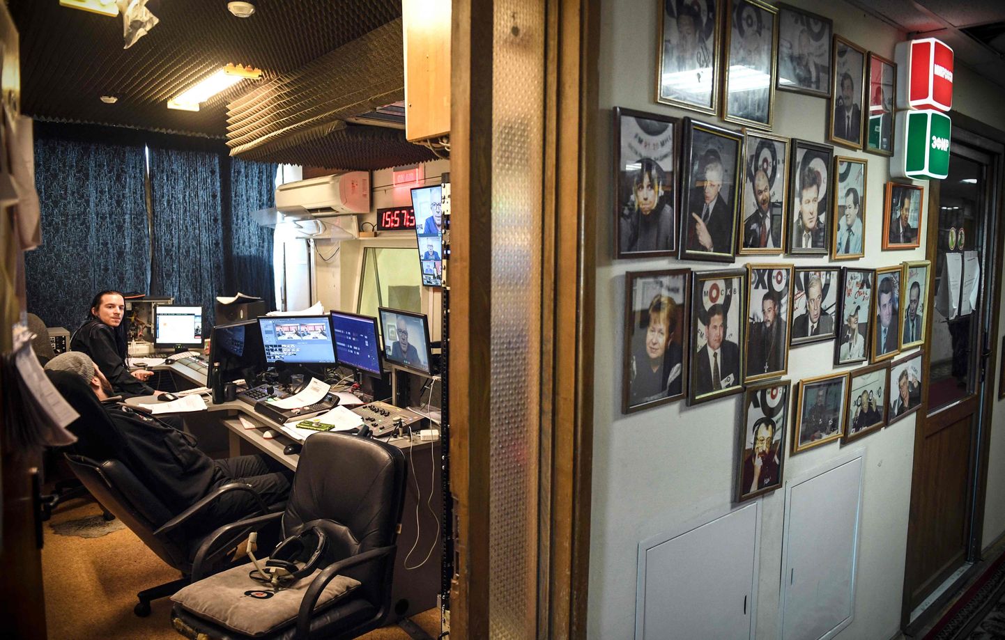 Ukrainasse sissetungimise kajastamise tõttu suletud Vene raadiojaama Ehho Moskvõ stuudio eile.