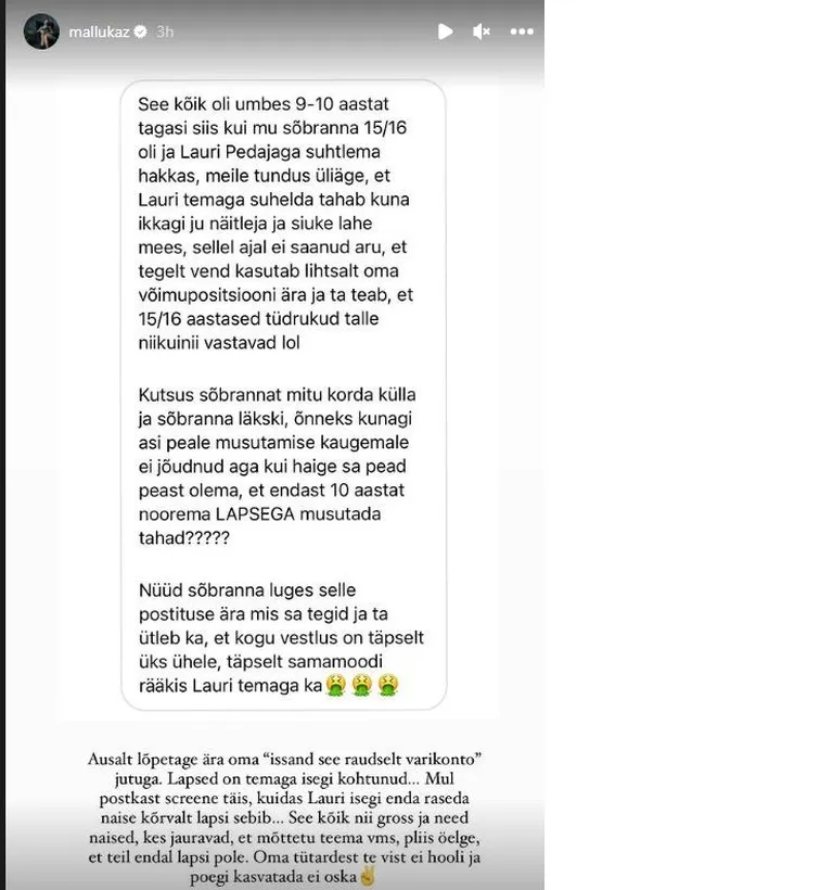 История в аккаунте Mallukas в Instagram.