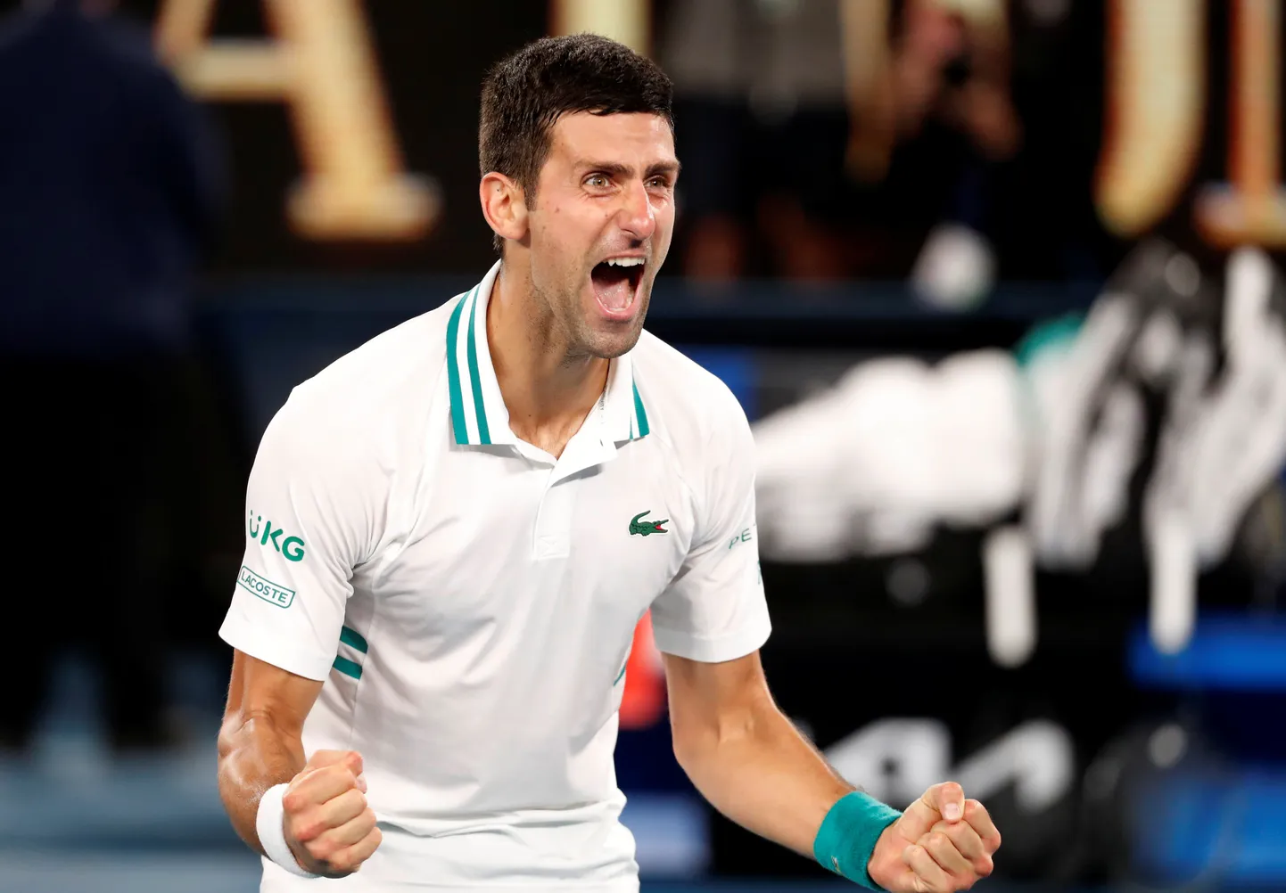 Võidurõõmus Novak Djokovic.