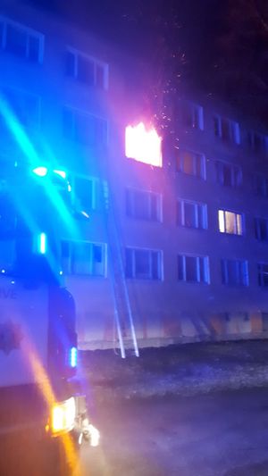 Пожар в социальном доме Кохтла-Ярве в ночь на 19 января 2020 года.