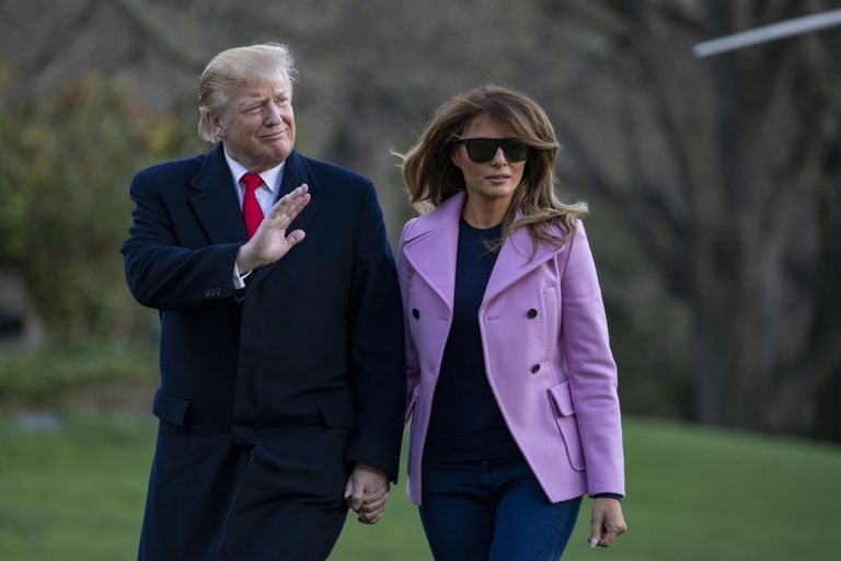 Donald Trump ja Melania Trump 31. märtsil 2019 Valge Maja juures