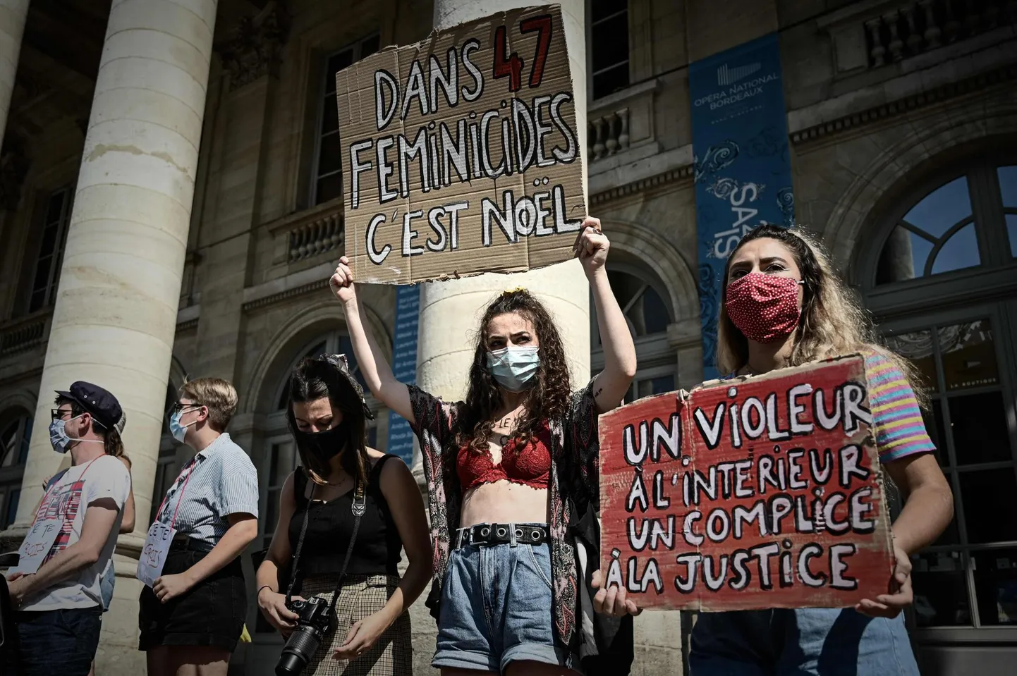 Meeleavaldus naistevastase vägivalla vastu septembri alguses Bordeaux’s. 
