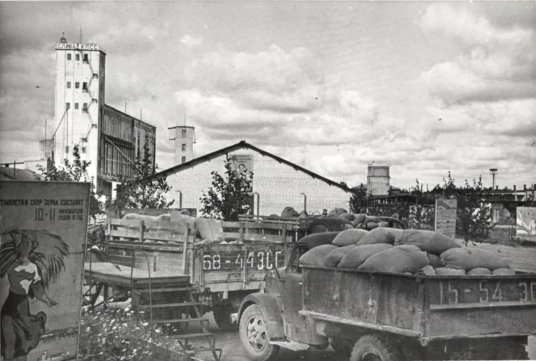 Vilja vastuvõtt Hiiu elevaatoris septembris 1962.FOTO: Z. Trelina /Rahvusarhiiv