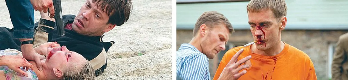 Kaadrid Andres Puustusmaa äsja linastunud eriti verisest ja jõhkrast filmist «Punane elavhõbe», mis sammub Tarantino jälgedes.