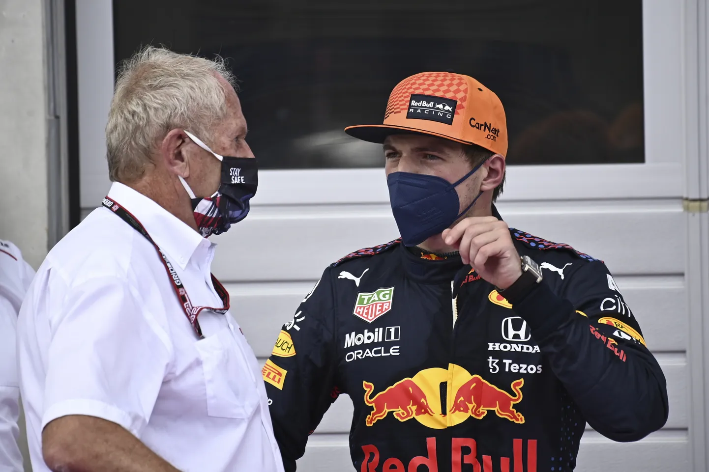 Helmut Marko ja Max Verstappen.