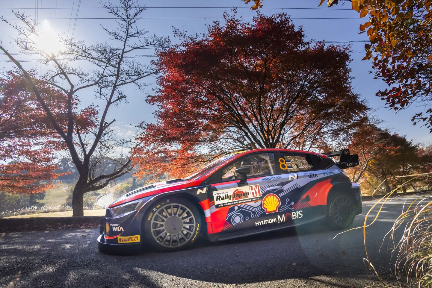 Ott Tänak ja Martin Järveoja tänavusel Jaapani MM-rallil, kus tehti oma viimane start Hyundaiga.
