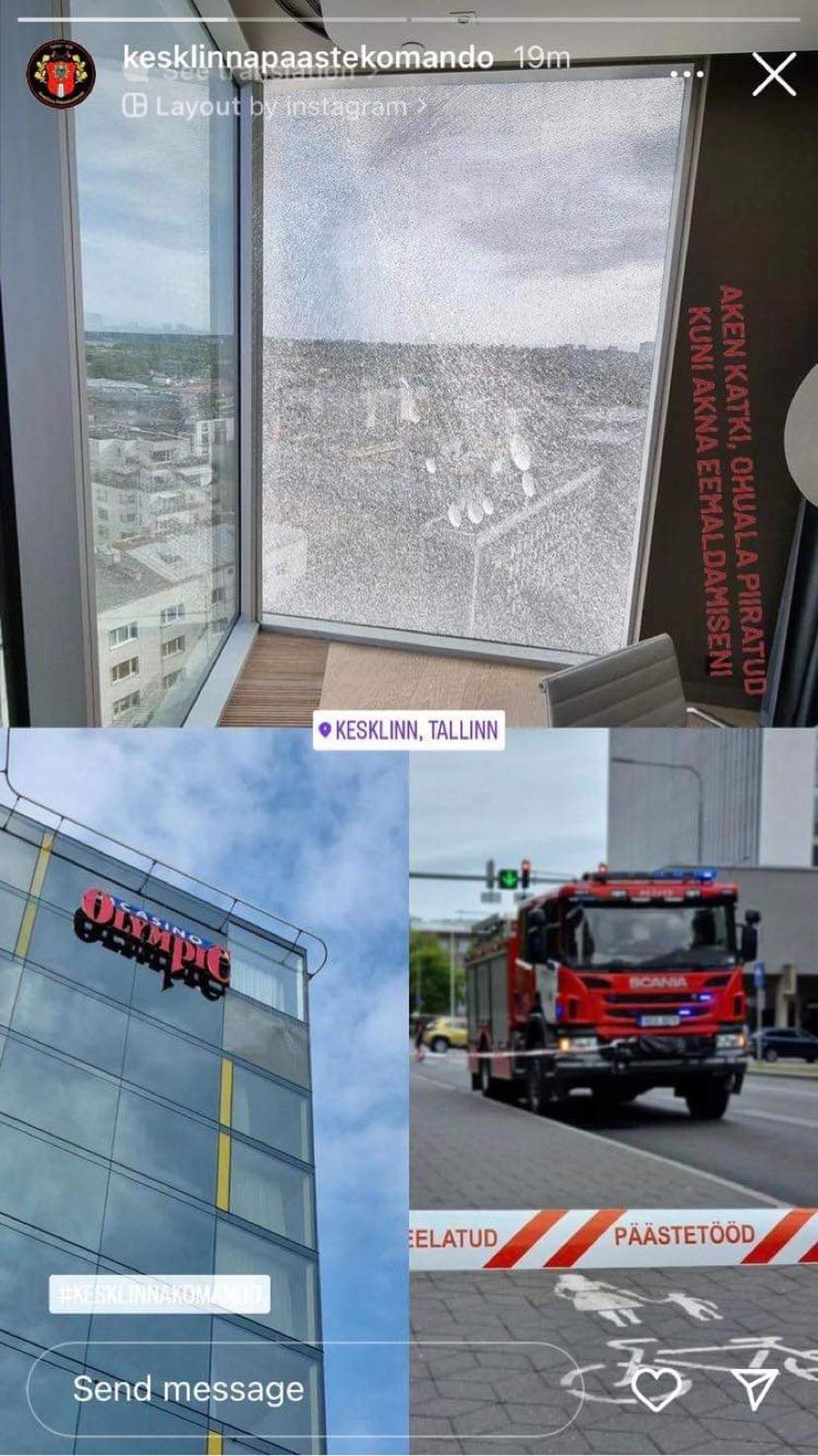 Hiltoni hotellis purunenud aken