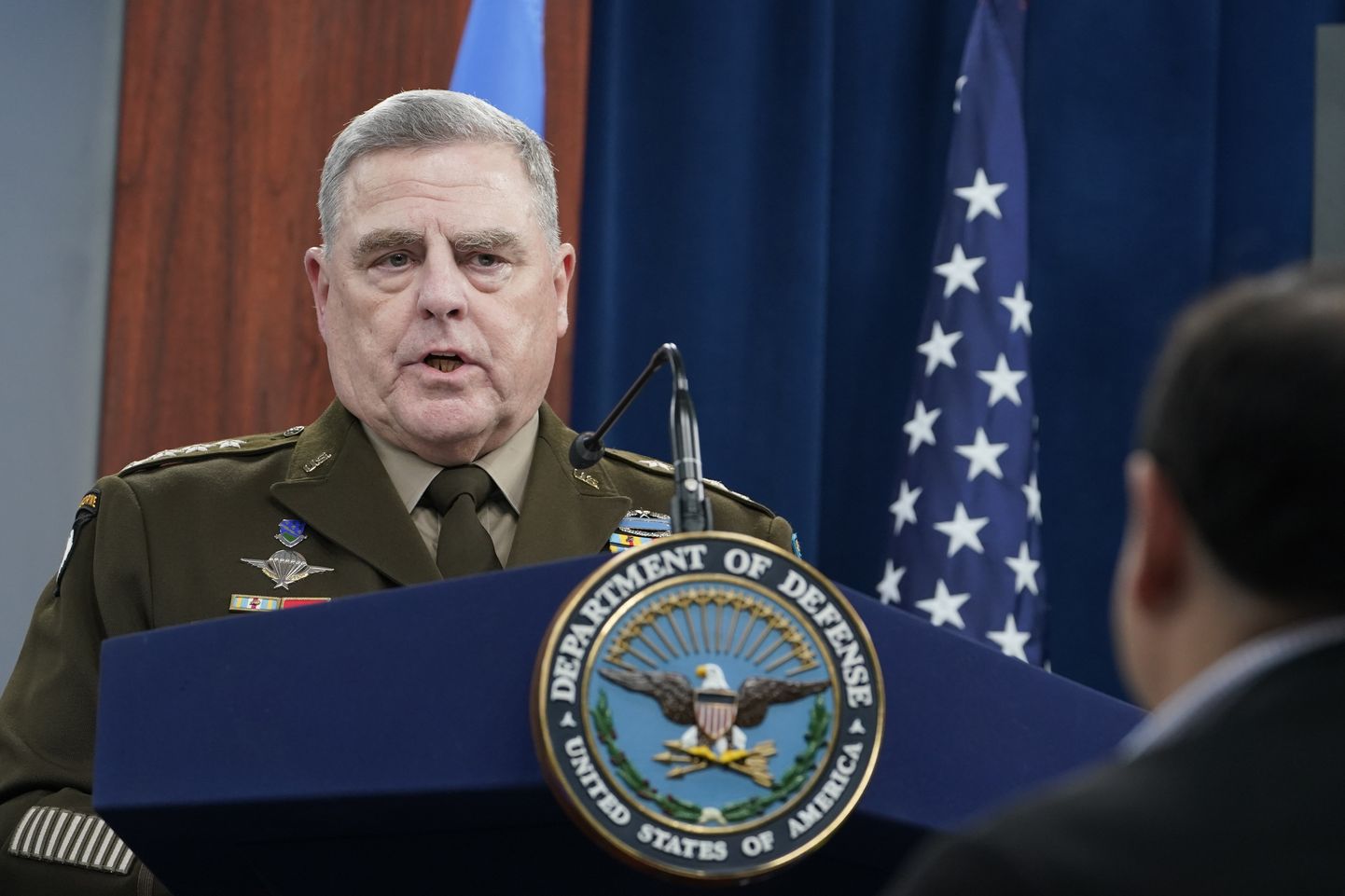 USA staabiülemate ühendkomitee esimees kindral Mark Milley rääkis Pentagonis ajakirjanikega.