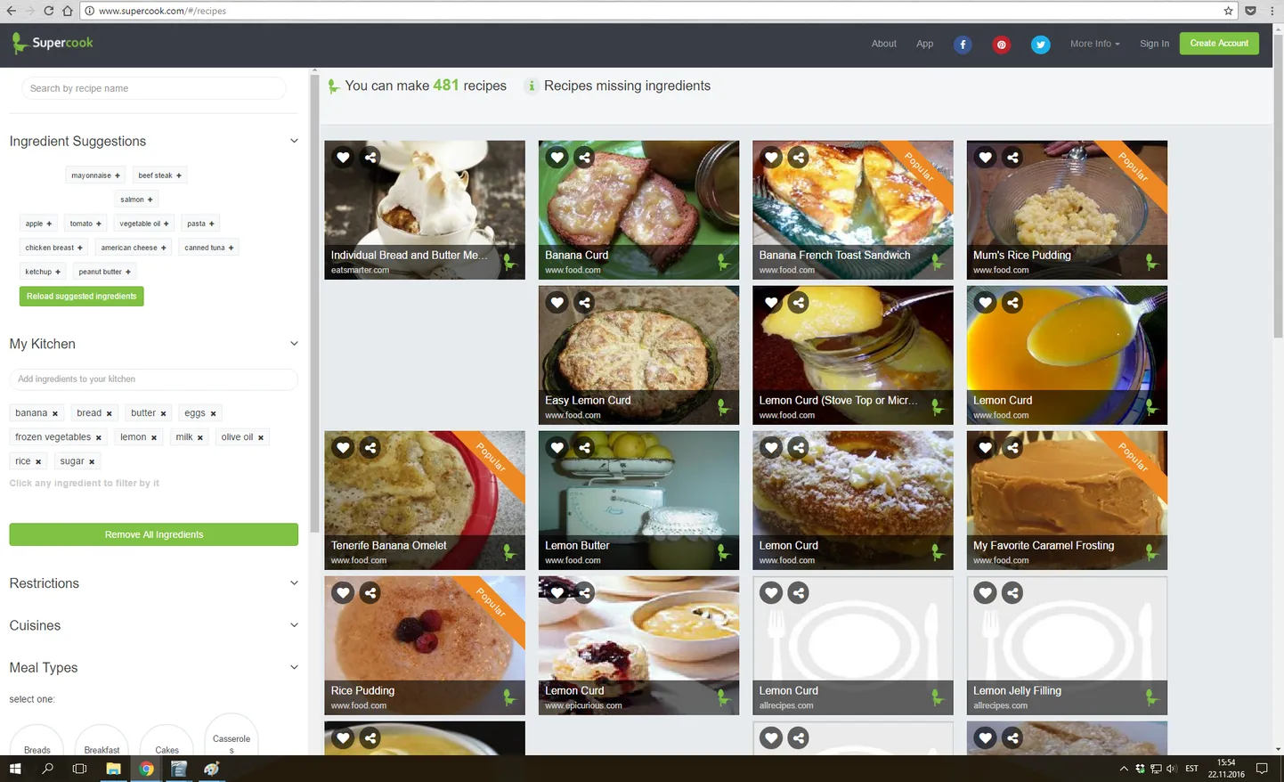 Internetist leiab mitmeid veebilehti, mis võivad tõeliselt kasulikuks osutuda, näiteks nagu Supercook.