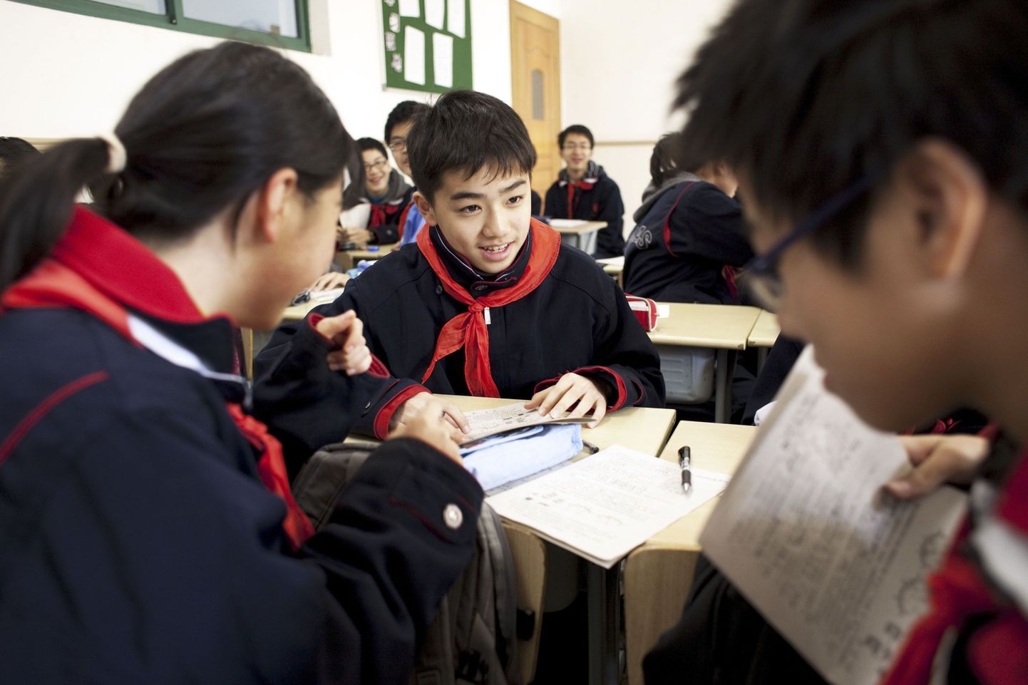 Hiina õpilased Shanghai põhikoolis.