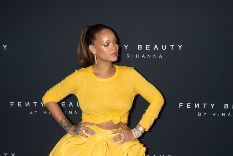 Rihanna oma kosmeetikabrändi Fenty Beauty peol New Yorkis 2017.