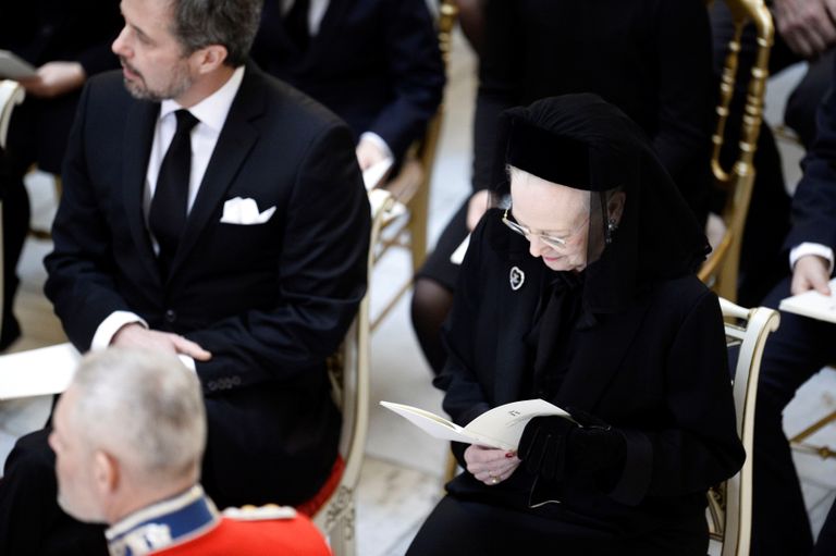 Taani prints Henriku matusetseremoonia. Kuninganna Margrethe II ja kroonprints Frederik