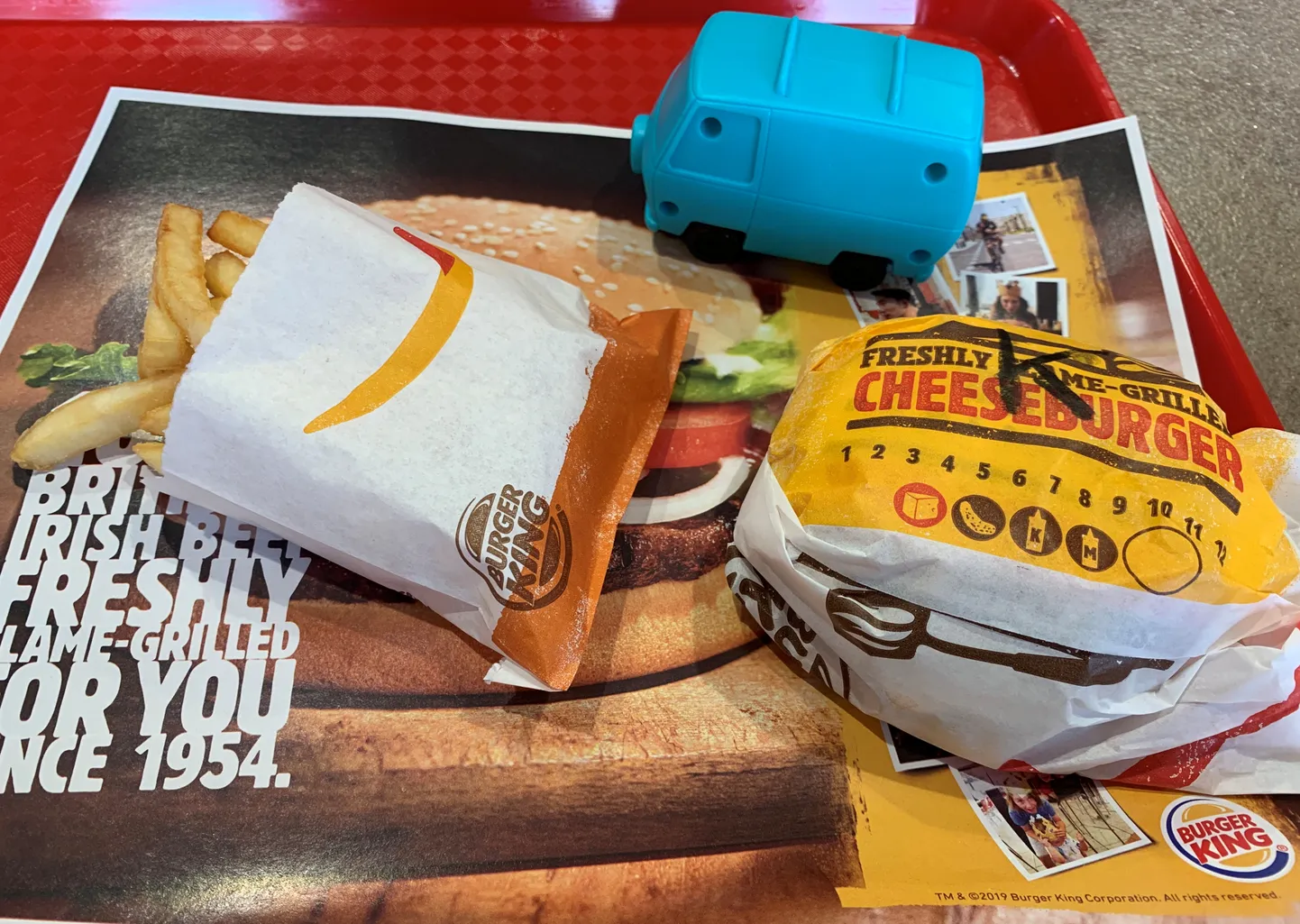 Из меню ресторана Burger King.