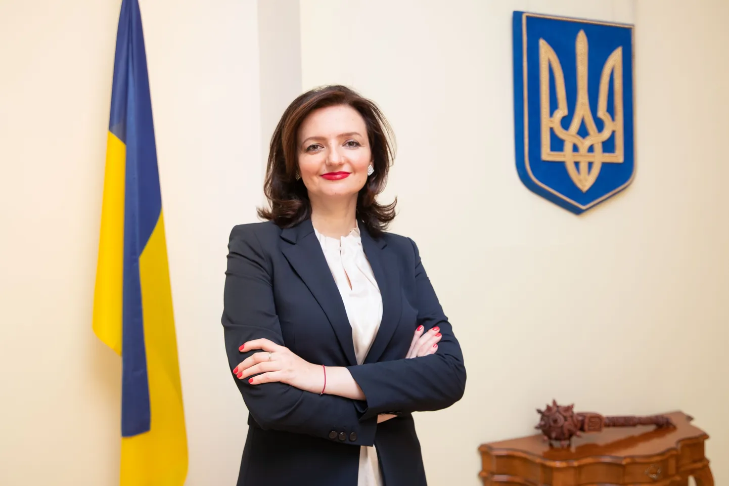 06.12.2022, Tallinn. Ukraina suursaadik Mariana Betsa Ukraina suursaatkonnas Tallinnas. Foto Madis Veltman, Postimees