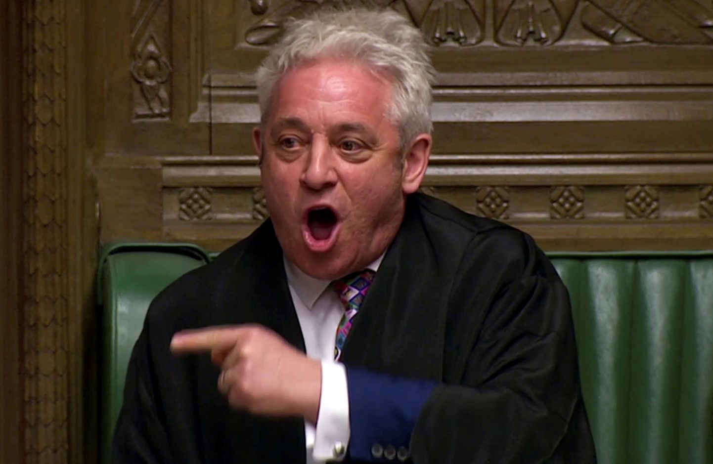 Briti parlamendi spiiker John Bercow tööpostil.
